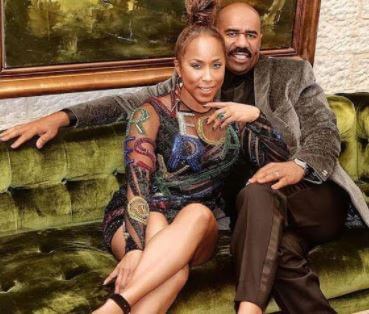 Broderick Harvey Jr. father Steve Harvey with his wife Marjorie Harvey.